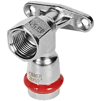 ROMMER Угольник настенный с креплением ВПр-ВР 22х1/2 из нержавеющей стали прессовой, арт. RSS-0011-002212