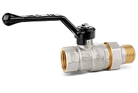 Шаровые латунные краны полнопроходные ВР-НР с разъёмным соединением рычаг