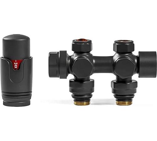 Arbiola SMART DUO 1/2 M30x1,5 (Антрацит) Узел нижнего подключения универсальный с термоголовкой