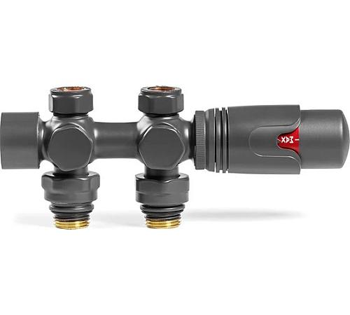 Arbiola SMART DUO 1/2 M30x1,5 (Антрацит) Узел нижнего подключения универсальный с термоголовкой