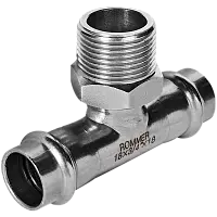 ROMMER Тройник-переходник ВПр-НР 18х3/4, из нержавеющей стали, прессовой, арт. RSS-0016-001834