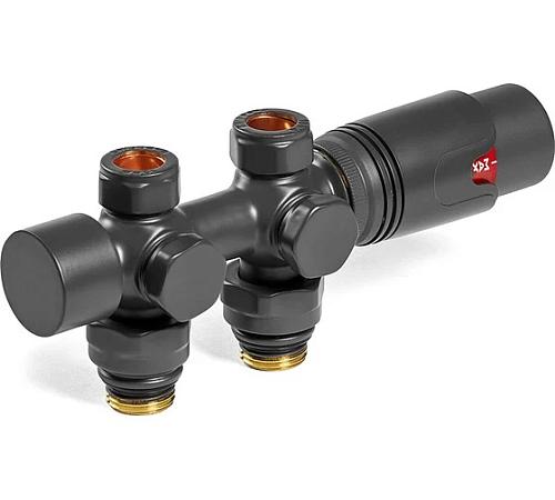 Arbiola SMART DUO 1/2 M30x1,5 (Антрацит) Узел нижнего подключения универсальный с термоголовкой