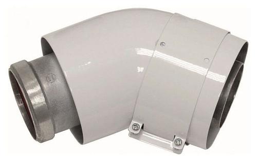 Vaillant Отвод 45° DN 60/100 белый (2 шт) в комплекте с соединительным хомутом