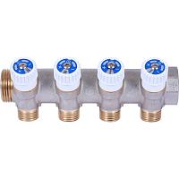 SMB 6852 341204 Stout Коллектор распределительный 3/4", 4 отвода 1/2" (плоское уплотнение)