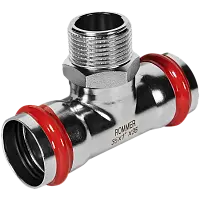 ROMMER Тройник-переходник ВПр-НР 35х1, из нержавеющей стали, прессовой, арт. RSS-0016-000351