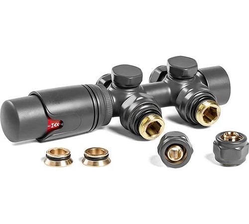 Arbiola SMART DUO 1/2 M30x1,5 (Антрацит) Узел нижнего подключения универсальный с термоголовкой